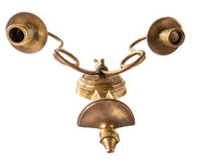 Pair Brass Candle Holder Sconces Double Arm Candle Holder Hollywood Regency
