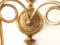 Pair Brass Candle Holder Sconces Double Arm Candle Holder Hollywood Regency