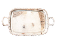 Vintage Ornate Silver Plate Serving Tray Du Maurier In Original Box