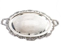 Vintage XL Silver Plate Serving Tray Lancaster Rose