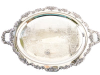 Vintage XL Silver Plate Serving Tray Lancaster Rose