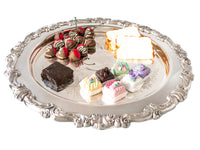 Vintage Silver Plate Lazy Susan Cake Stand Spinning Tray Centerpiece