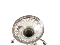 Vintage Silver Plate Epergne Vase Trumpet Style Open Work Pierced With Scrolls