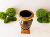 Vintage Brass Urn Grecian Style 2 Piece Acanthus Vase Mantel Decor