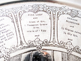 Vintage Silver Plate Cocktail Tray With Recipes