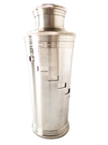 Vintage Silver Tone Metal Cocktail Shaker With Recipes