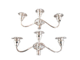 Baroque By Wallace Silver Plate Candelabra Pair Convertible Candle Holder Arms