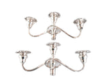 Baroque By Wallace Silver Plate Candelabra Pair Convertible Candle Holder Arms