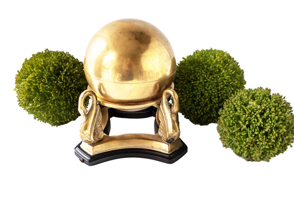 Vintage Brass Ball Sphere Sculpture Home Decor Brass Orb Art