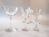 Vintage Etched Wine Glasses And Cordial Juice Glasses Tiffin Franciscan Stem 17507