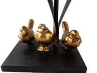 Vintage Candle Holder Gilded Birds Statue Sculpture Songbirds Mixed Metal And Iron