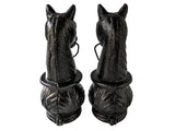 Antique Hitching Posts Horse Head Pair Cast Iron Black