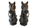 Antique Hitching Posts Horse Head Pair Cast Iron Black