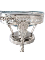Silver Plate Chafing Dish With Glass Warming Casserole Buffet Stand