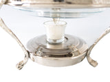 Silver Plate Chafing Dish With Glass Warming Casserole Buffet Stand