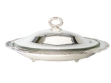 Vintage Silver Plate And Glass Covered Dish Casserole Serving Dish Towle Mfg Co