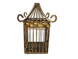 Vintage Gilded Iron Bird Cage Bamboo Asian Style Chinoiserie Miscellaneous