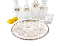 Vintage Silver Plate Cocktail Tray With Recipes