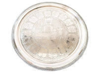 Vintage Silver Plate Cocktail Tray With Recipes