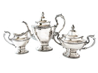 Vintage Silver Plate Tea Set Reed Barton 3850 3 Piece Set
