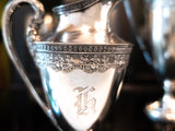 Art Deco Silver Plate Tea Set By Derby Silver Co Teapot Sugar Bowl Creamer