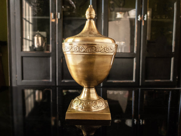 Vintage Bronze Brass Urn 2 piece Ice Bucket Mantle Decor