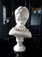 Vintage French Bust Houdon Sculpture Boy Tall 16.5" Neoclassical