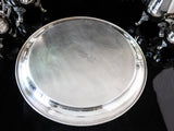 Vintage Silver Plate Coffee Tea Set Service With Round Tray