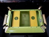 MCM Anchor Hocking Chafing Dish Buffet Stand Green And Gold Retro