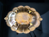 Vintage Large Brass Art Nouveau Bowl Lion Footed