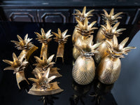 Brass Pineapple Candle Holders Centerpiece 12 Piece Hollywood Regency