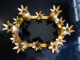 Brass Pineapple Candle Holders Centerpiece 12 Piece Hollywood Regency