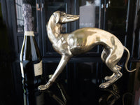 Large Art Deco Brass Greyhound Dog Statue Sculpture Whippet