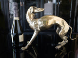 Large Art Deco Brass Greyhound Dog Statue Sculpture Whippet
