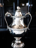 Vintage Silver Plate Tea Set Melon Finial Coffee Pot Teapot Creamer Sugar