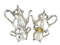 Vintage Silver Plate Tea Set Coffee Service American Rose Webster Wilcox IS