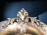 Vintage Large Brass Art Nouveau Bowl Lion Footed