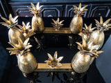 Brass Pineapple Candle Holders Centerpiece 12 Piece Hollywood Regency