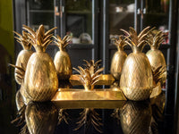 Brass Pineapple Candle Holders Centerpiece 12 Piece Hollywood Regency