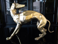 Large Art Deco Brass Greyhound Dog Statue Sculpture Whippet