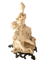 Renaissance Style Sculpture Statue Woman With Boy and Lamb Art and Collectibles
