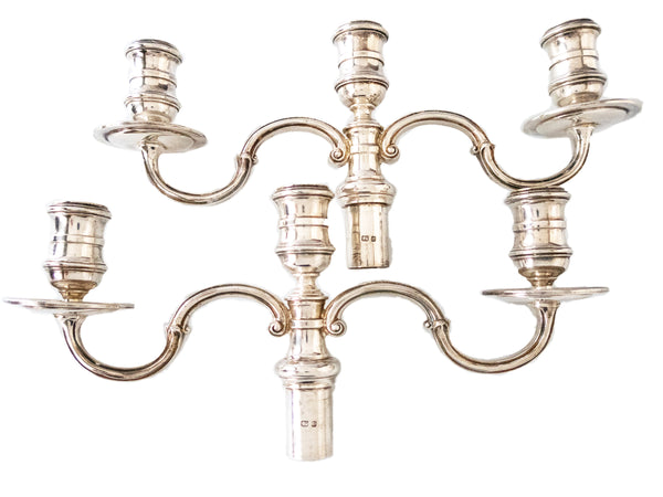 Sterling Silver Candelabra Pair Convertible Candle Holder Arms London Candles And Candelabra