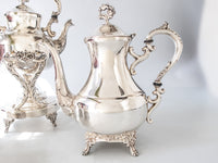 Vintage Silver Plate Tea Set Coffee Service With Tilting Pot Michael C Fina NY Tea and Coffee Sets