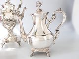 Vintage Silver Plate Tea Set Coffee Service With Tilting Pot Michael C Fina NY Tea and Coffee Sets