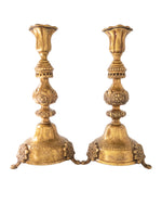 Vintage Castilian Brass Candle Holders Numbered Signed Chinoiserie Style Candles And Candelabra