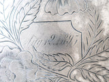 Antique Silver Plate Serving Tray Aesthetic Design Circa 1893 Trays