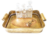 Vintage XL Castilian Brass Serving Tray With Handles Gallery Tray Large Trays