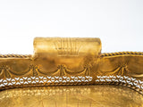 Vintage XL Castilian Brass Serving Tray With Handles Gallery Tray Large Trays