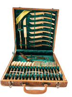 Vintage Bronze 29 Piece Flatware Wood Case Serving Pieces