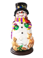 Thomas Pacconi Classics Blown Glass Snowman Christmas Statue 14" Tall